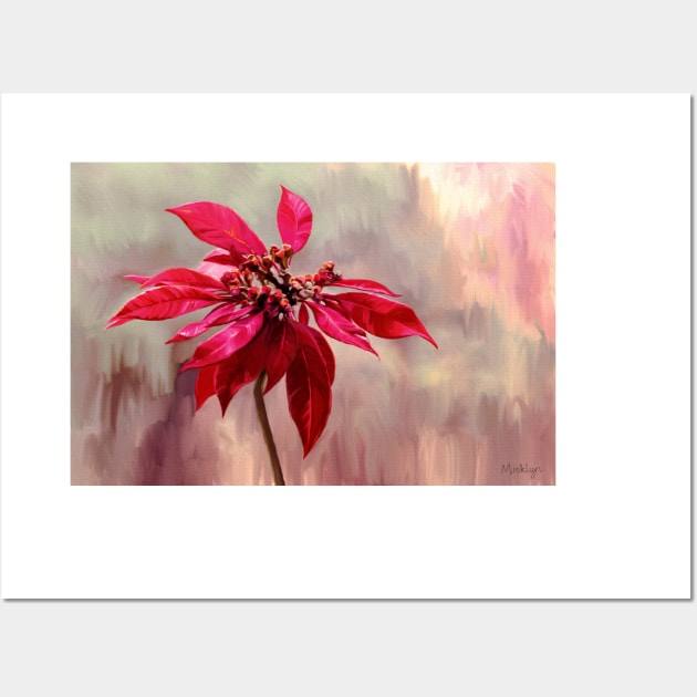 Poinsettia Painting Wall Art by micklyn